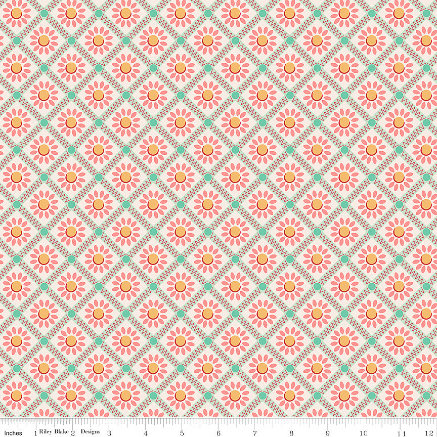 108" Wide Quilt Backing Farmer's Daughter Sunflower Sage